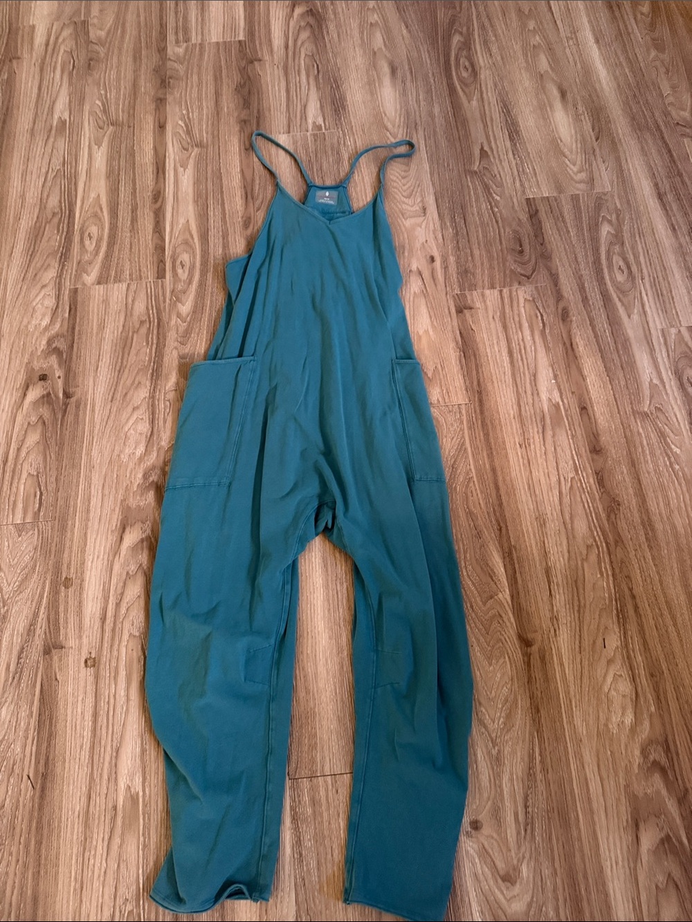 FP Movement by Free People Teal Strappy Utility Jumpsuit